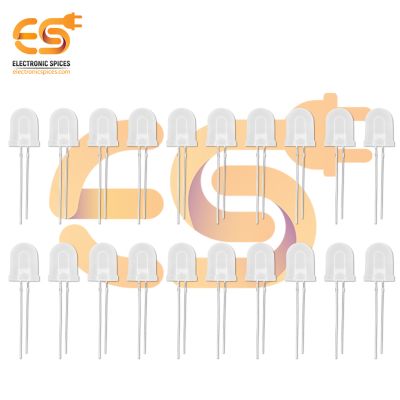 10mm Basic White LED Round Shape Pack of 500 (White in White)